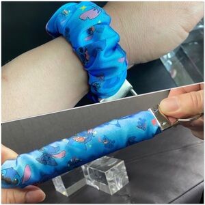 Custom Handmade Cartoon Stitch Scrunchie Wristlet Keychain Ver.1